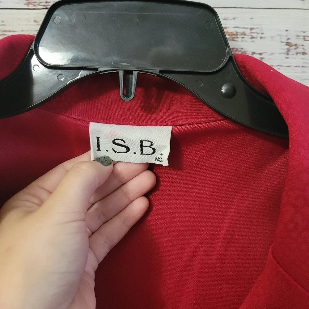 I.S.B L Dark Red Snake Print Blazer